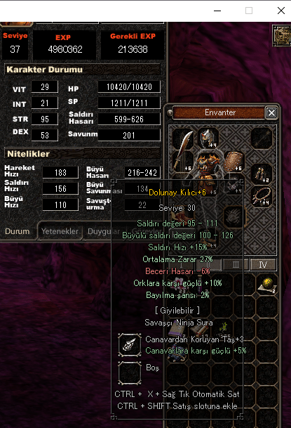 37 LVL ATI ZIRHLI BEDENSEL