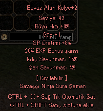 %20 EXP %15 KILIÇ SAVUNMALI BEYAZ ALTIN KOLYE