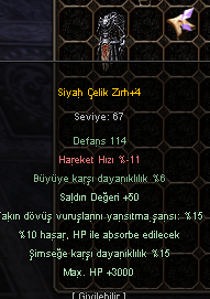 SİYAH ÇELİK ZIRH SATILIRRRRRRRR
