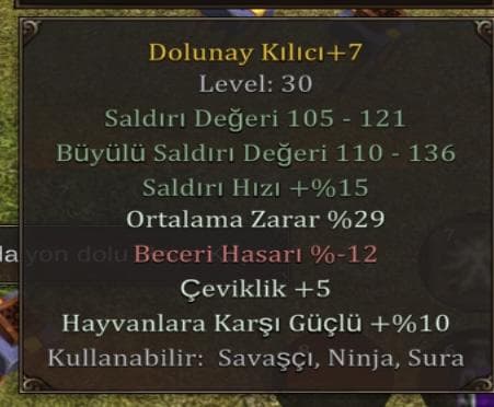 +7 dolunay kılıcı 29 ort