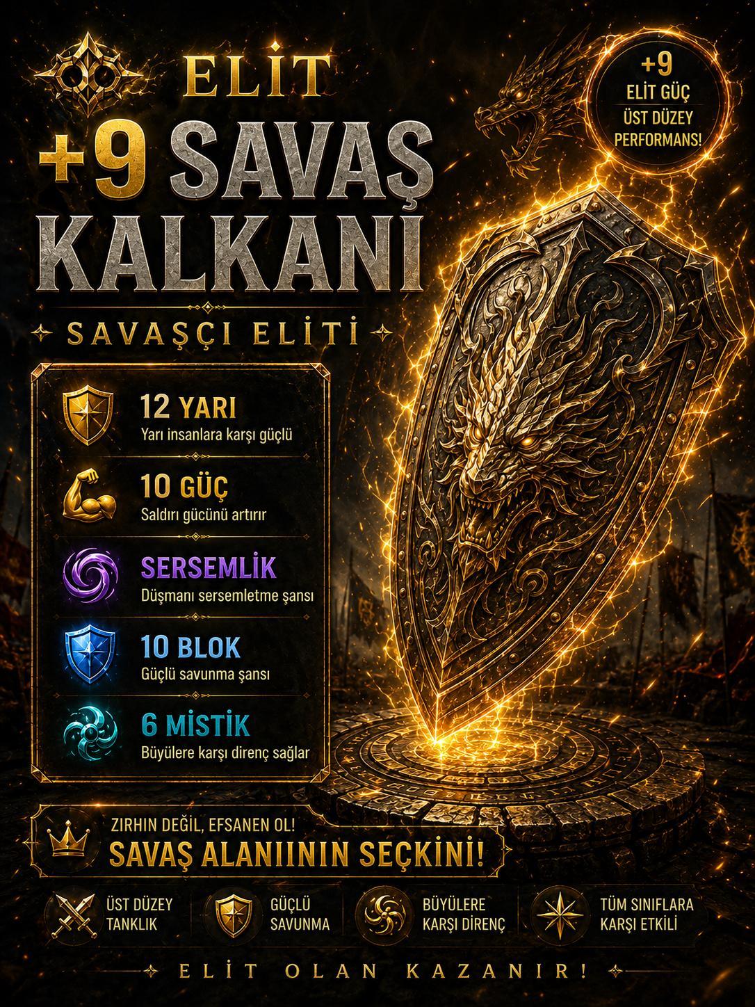 ELİT +9 SAVAŞÇI KALKANI