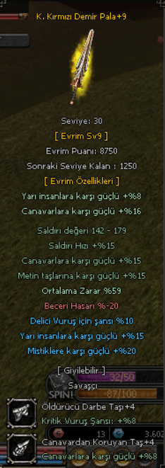 59 ORT KADİMLİ FULL EVRİMLİ  MANYAK HASAR VURDURAN ELİT KDP