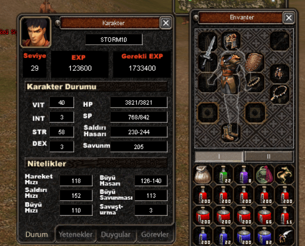 30LVL ATLI, SADECE İÇ İTEMLER VERİLİR TEKLİFE AÇIK