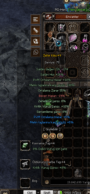 +9 55 ORT 10 KRİT ZEHİR KILICI