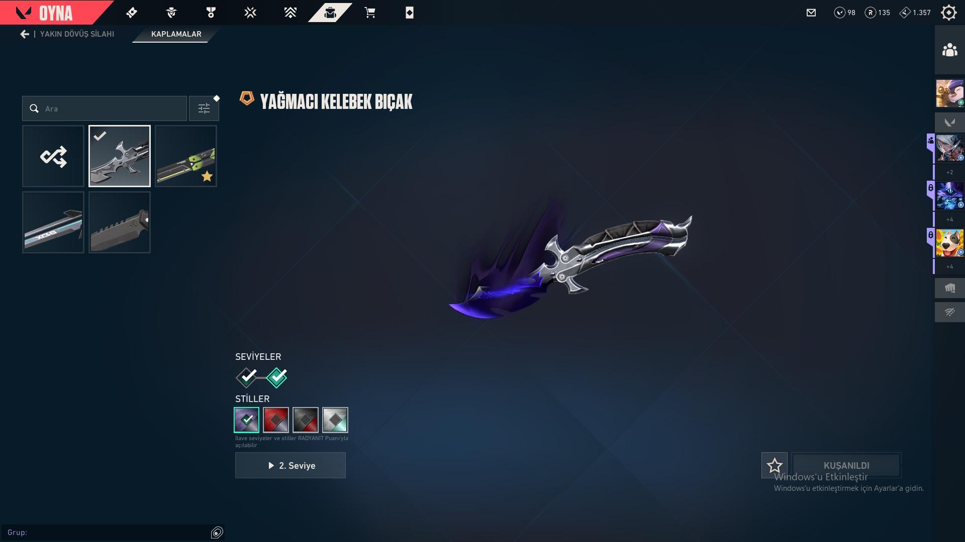 DİAMOND ELO 8 SEVİYE PHOENIX ELİT SKİNLER
