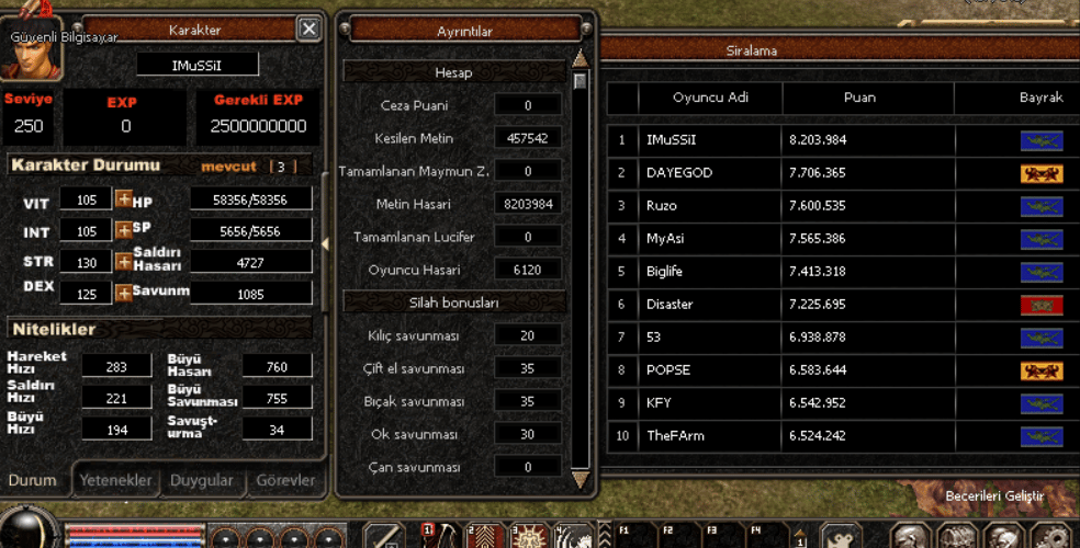 SERVER DAMAGE KRALI VE FARMI BERABER
