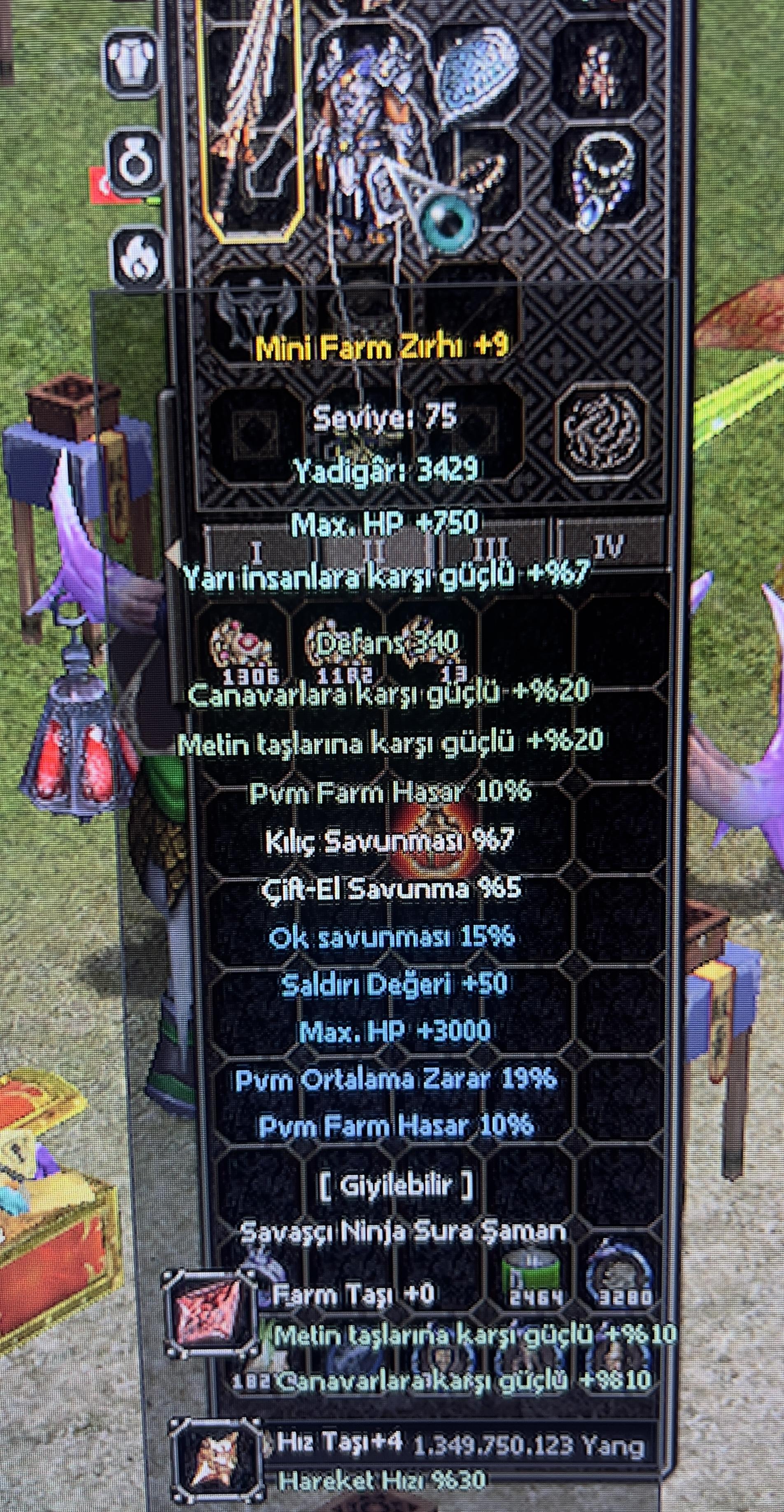 +9 MİNİ FARM ZIRHI +9 RUH İTEMLERİ 1T PARA OYUN SONU