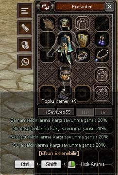 +9 Şaman Set +9 Toplu Kemer +5 mavi
