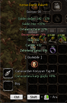 +9 32 ort güçlü +4 canavar taşlı KDP