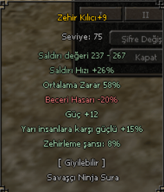58 yarı güç zehirleme zehir kılıcı