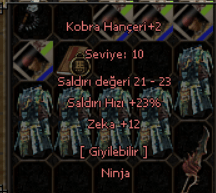 kobra hançeri+2 tek efsun