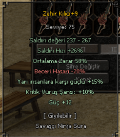 58 yarı kritik güç zehir kılıcı