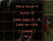 +9 MAKAS HANÇERİ