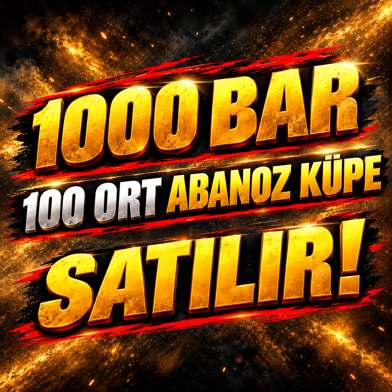 1000 BAR VE 100 ORT ABONOZ KÜPE SATILIR!