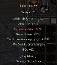 28 YARI GÜC DELİCİ MAX DAMAGE ZEHİR KILICI