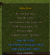 HİDRA İKSİRİ ANINDA TESLİMAT