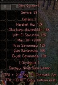 +8 DERİ ÇİZME 12 KILIÇ 12 ÇİFTEL 2K HP 10 BIÇAK 10 ÇAN STLR