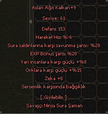 Aslan Agzı Kalkan serı