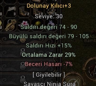 29 ORT DOLUMAY KILICI