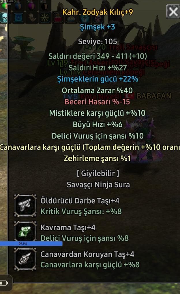 +9 kh. Zodyak kılıc ve zırh