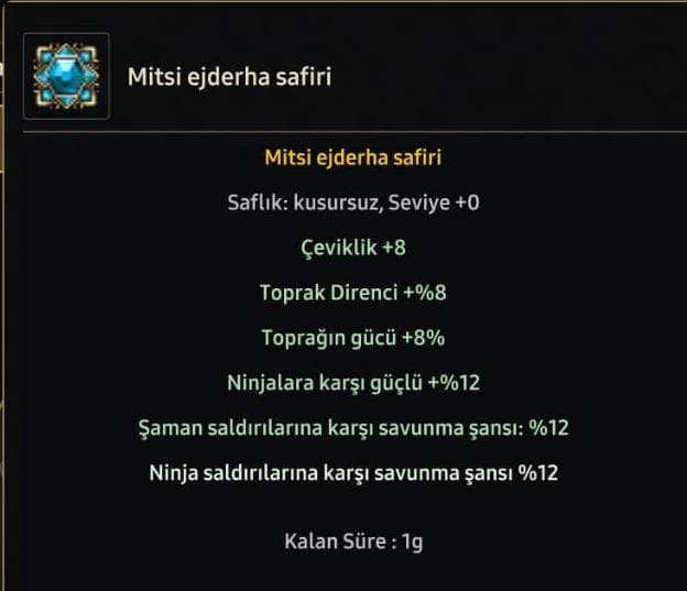 Mitsi kusursuz safir aranan kan