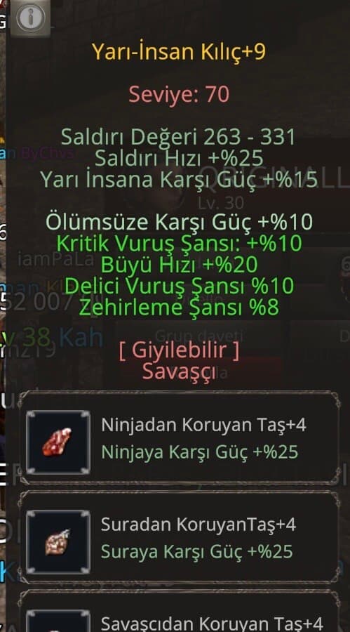Elit 5/4 yarı insan kılıcı +9