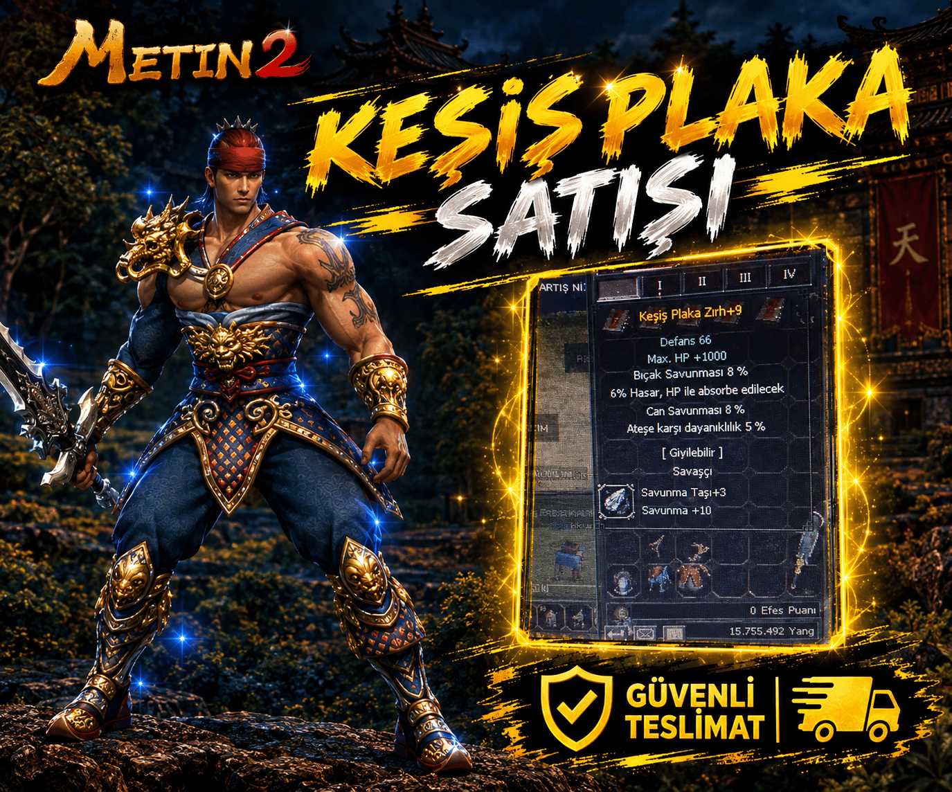 +9 KEŞİŞ PLAKA ( 5 EFSUN + TASLI ELIT )