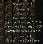 +9 ABANOZ KÜPE 20 ÖLÜMSÜZ 20 ŞEYTAN