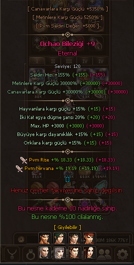 SIRALAMA 1.Sİ YAPAN BİLEZİK (20 RİSE 20 NIRVANA ORANLI)