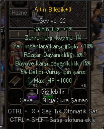 1K HP 10 YARI 15 BÜYÜ 5 DELİCİ ALTIN BİLEZİK