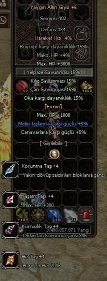 ŞAMAN BETA ZIRH +6 1 EVRİM ATILDI