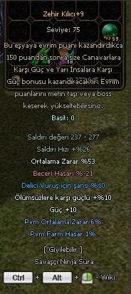 +9 ZEHİR KILICI GÜÇ DELİCİ ÖLÜMSÜZ EFSUN