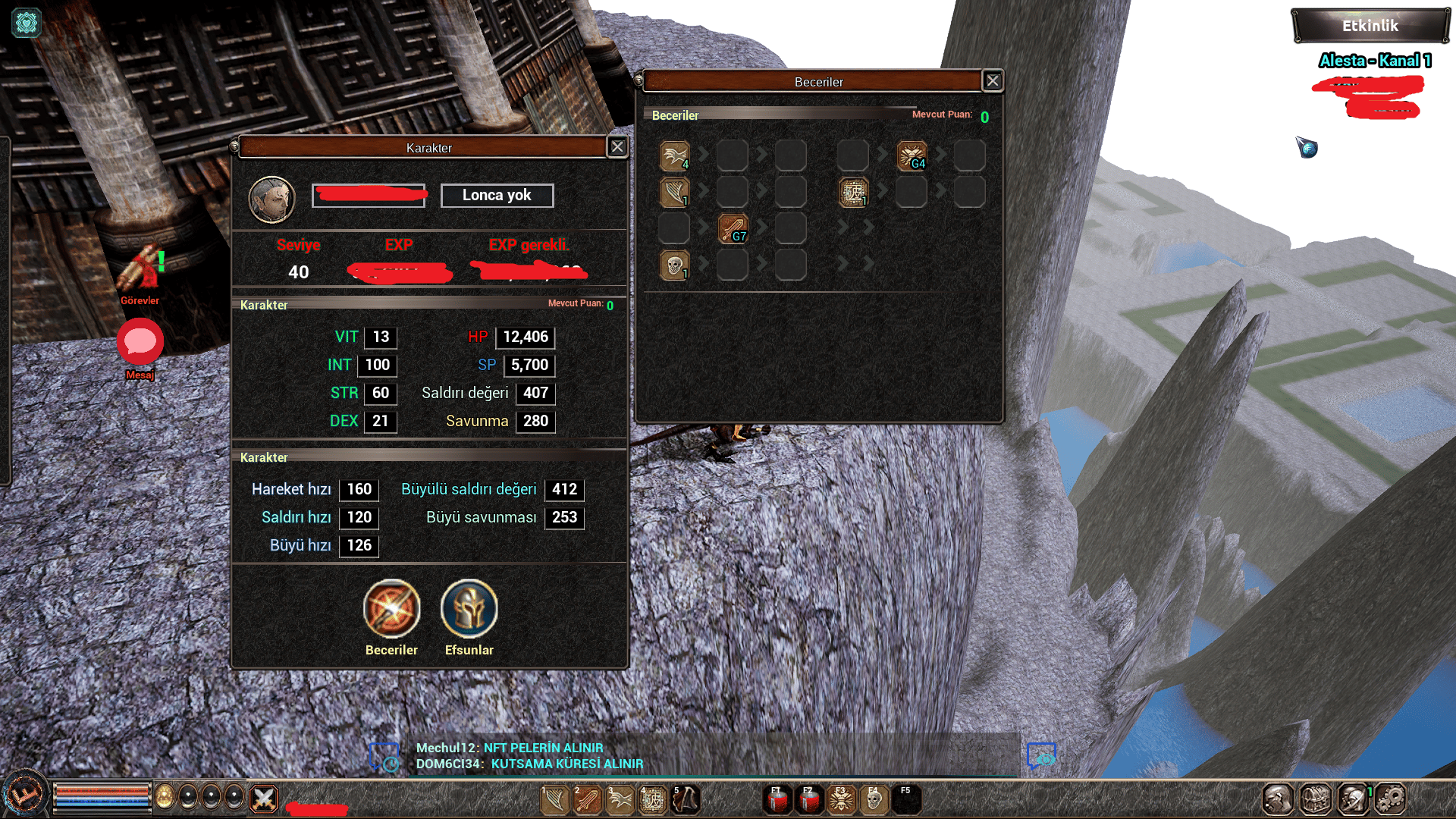 40 LVL SURA  BÜYÜLÜ KESK G 8 BÜYÜLÜ ZIRH G4  NCK ŞAHSİ DEYİL