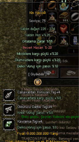 56ort kin kılıcı 10 delici 20 ölümsüz bos canavarı anında teslim