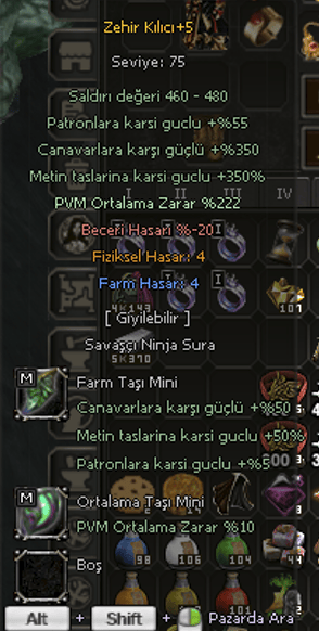 ZEHİR KILICI 222 ortalama +5 seriden yetiş