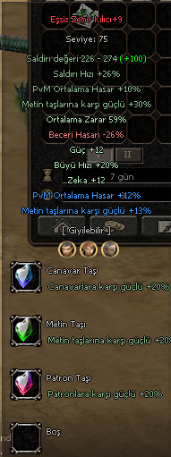 EŞSİZ ZEHİR KILICI 59 ORT GÜÇ ZEKA 3 TAŞLI 300 TL ANINDA TESLİM