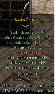 19 ORT 10 KRİTİK 10 HAYVAN +5 DOLUNAY KILICI