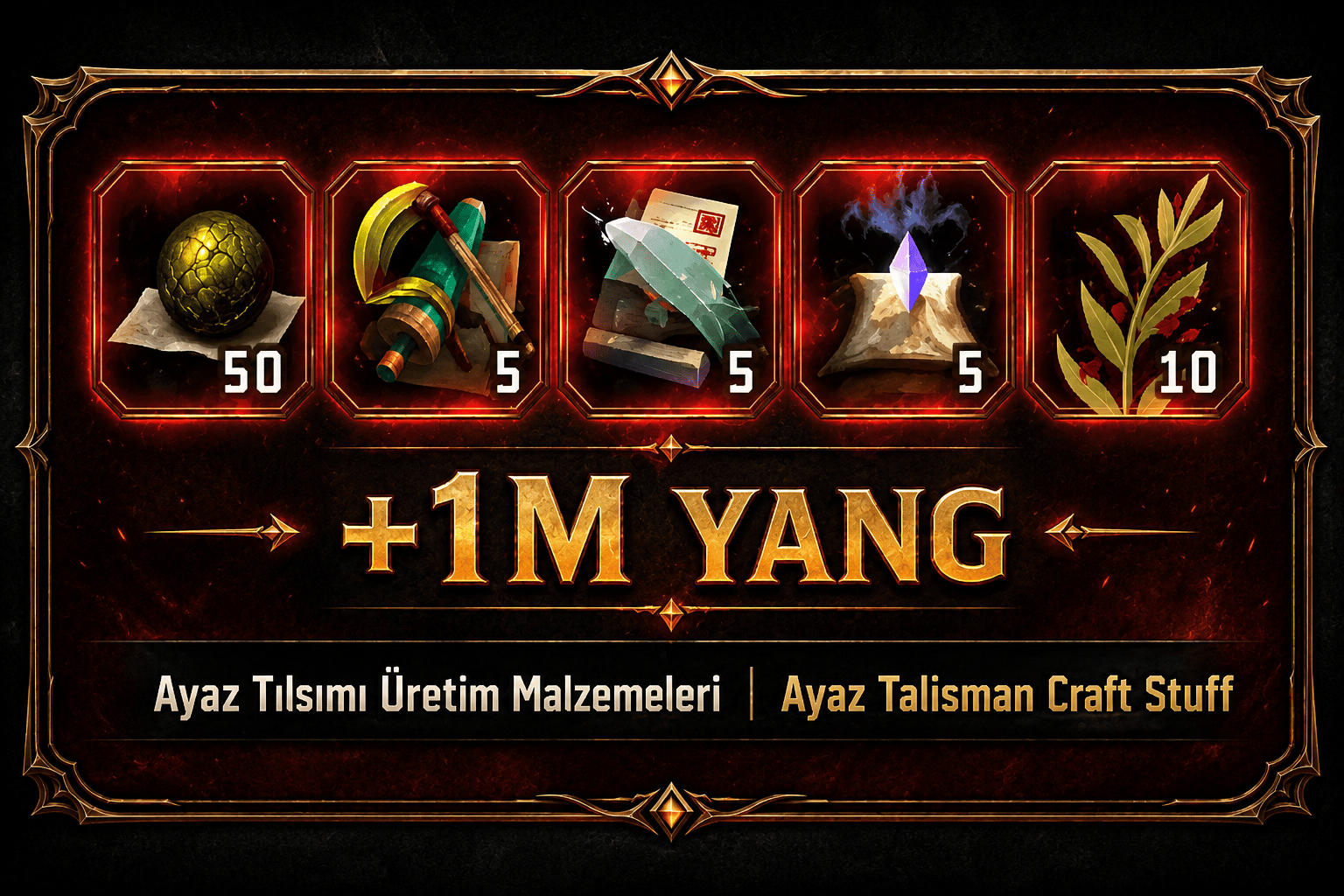 Ayaz Tılsım Denemesi + 1M Yang / Ayaz Talısman Craft Stuff + 1M Yang