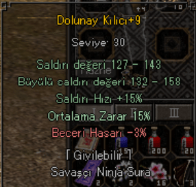 +9 DOLUNAY KILICI 15 ORT yan temiz