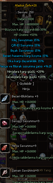 ÇAPRAZ NİNJA ZIRHI +20 EDİT 4X TTAŞLI SADECE TEKLİF ALIYORUM