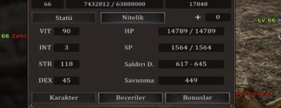 DİZİLİ 4 Kya Yakın Hasar 66 LVL BEDENSEL Yarım Günde 10M kasar