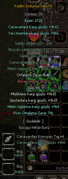 48 ORT 8 GÜÇ 26 CANAVAR 14 METİN 7 PVM ORT KADİM DOLU SATILIR +5