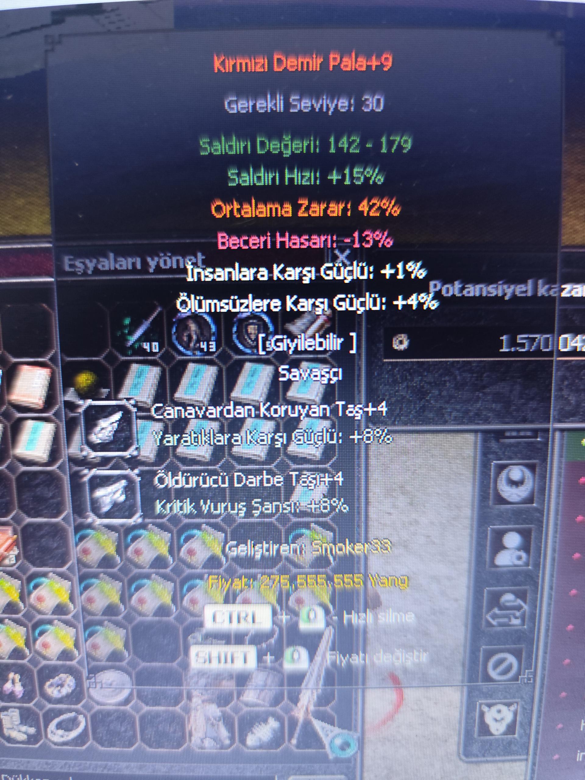 Kırmızı demir efsane m olarkta verilir yaz