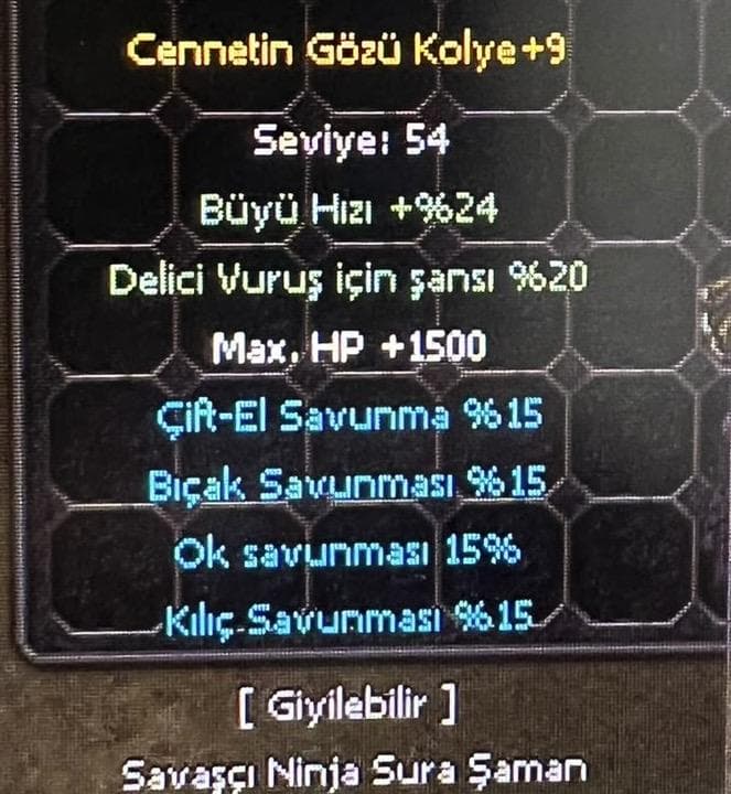 WSLİK +9 CENNET KOLYE 5/4 SATILIR