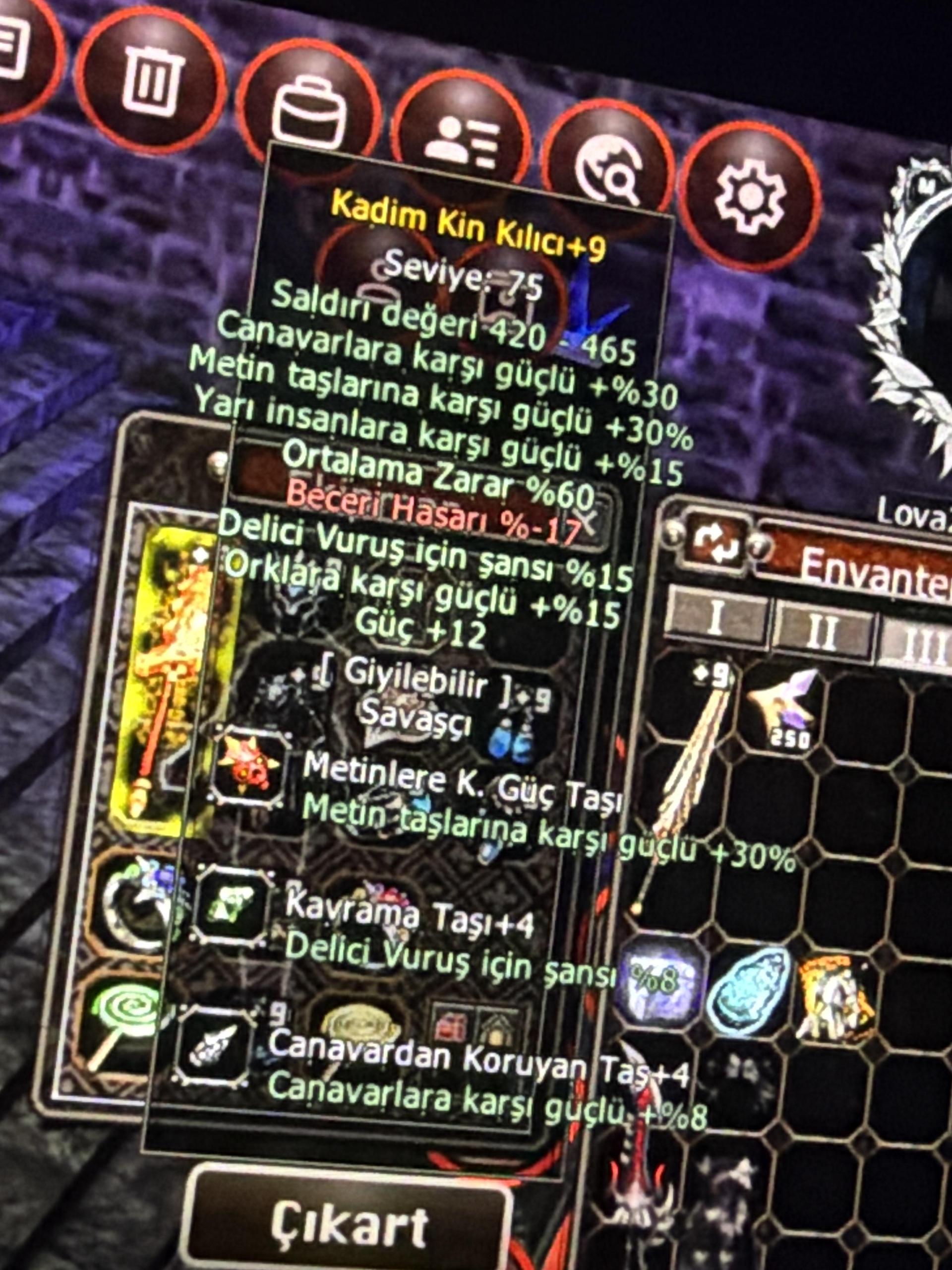 Savaşçı wslık itemler hesap alınır
