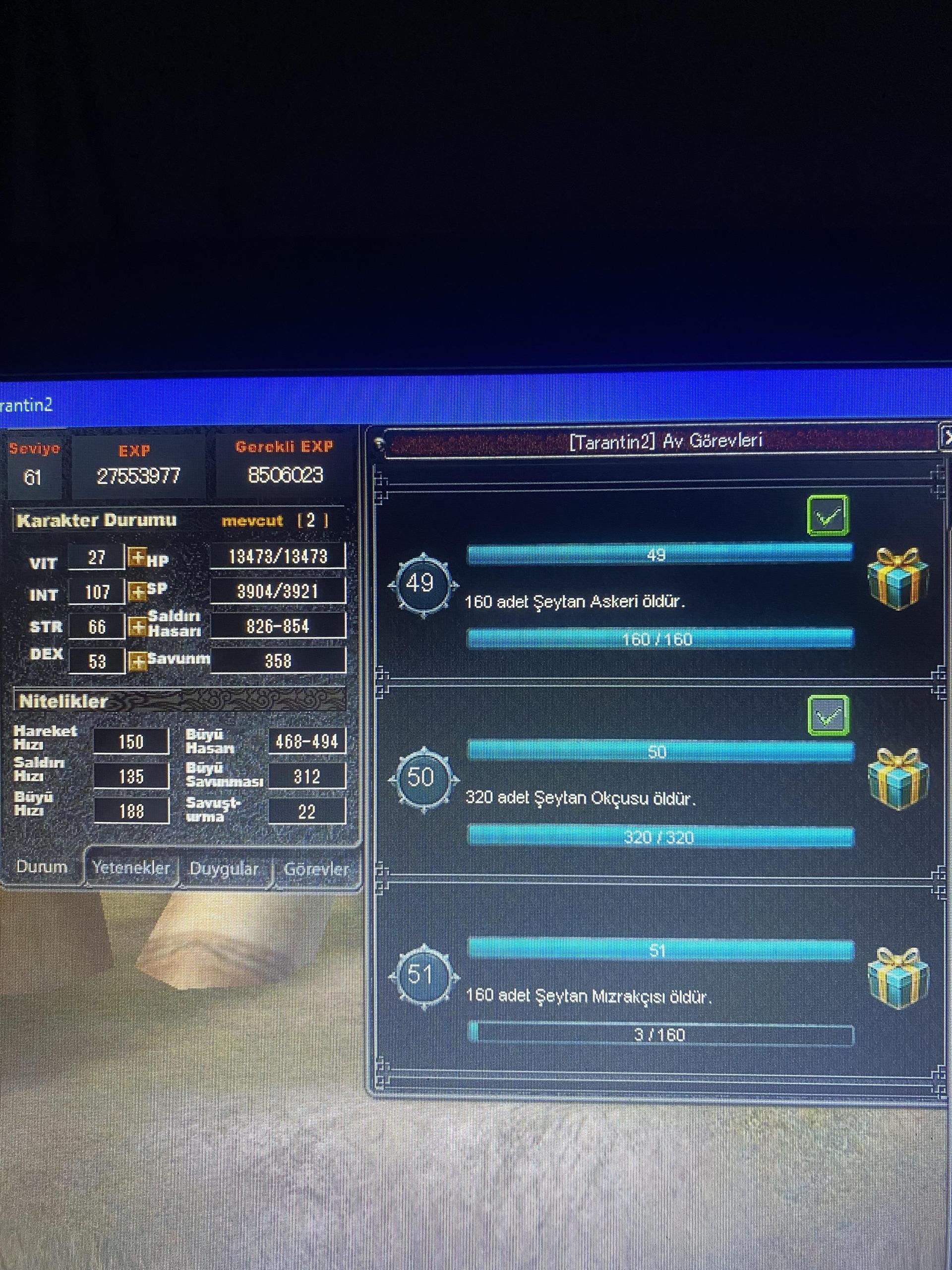 62 Level(Keskinlik G) At 11 Görev 50 ep karsiligi