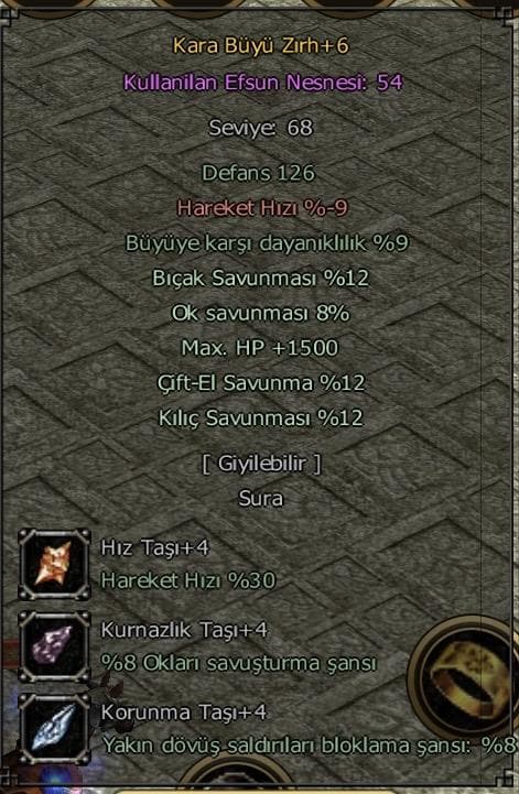 +6 5/5 ELİT EFSUN KARA BÜYÜ ZIRHI
