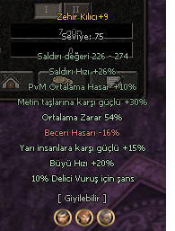 ZEHİR +9 54 ORT YARI BÜYÜ HIZI DELİCİ HEMEN TESLİMAT