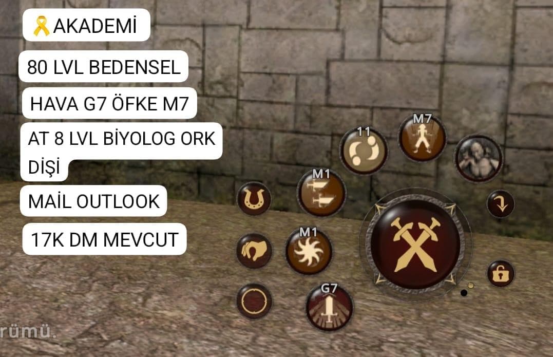 80 lvl bedensel hava g7 17k dm açıklama oku
