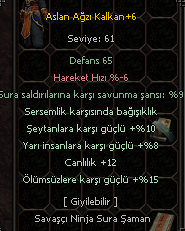 +6 ASLAN AĞZI KALKAN